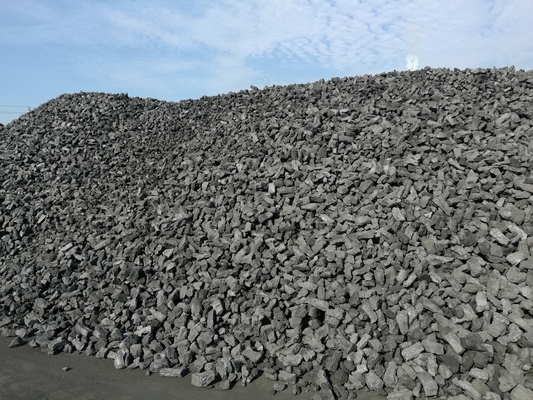 Ash 12% Metallurgical Coke Block Type Bahan Karbon Tinggi 30-80mm